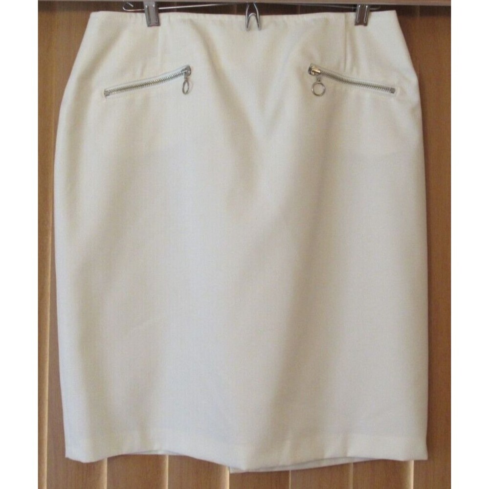 Saks Fifth Avenue Cream Lined Skirt Size 14 Vintage